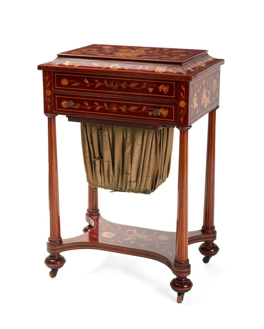 Appraisal: A Dutch marquetry vanity table Mid- th Century With all-over