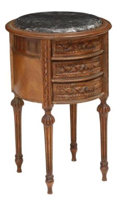 Appraisal: Louis XVI style side table early th c inset marble