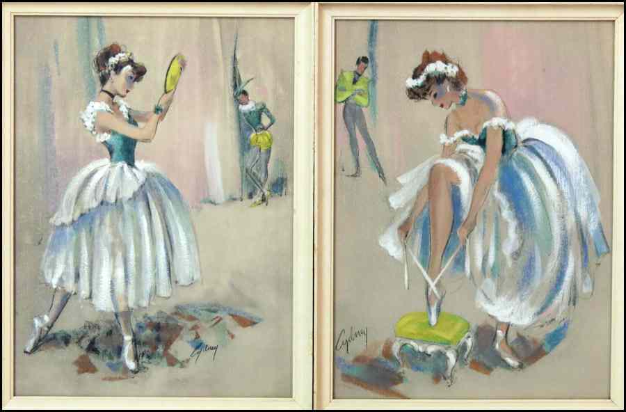 Appraisal: CYDNEY GROSSMAN B TWO WORKS BALLET DANCERS Each a pastel