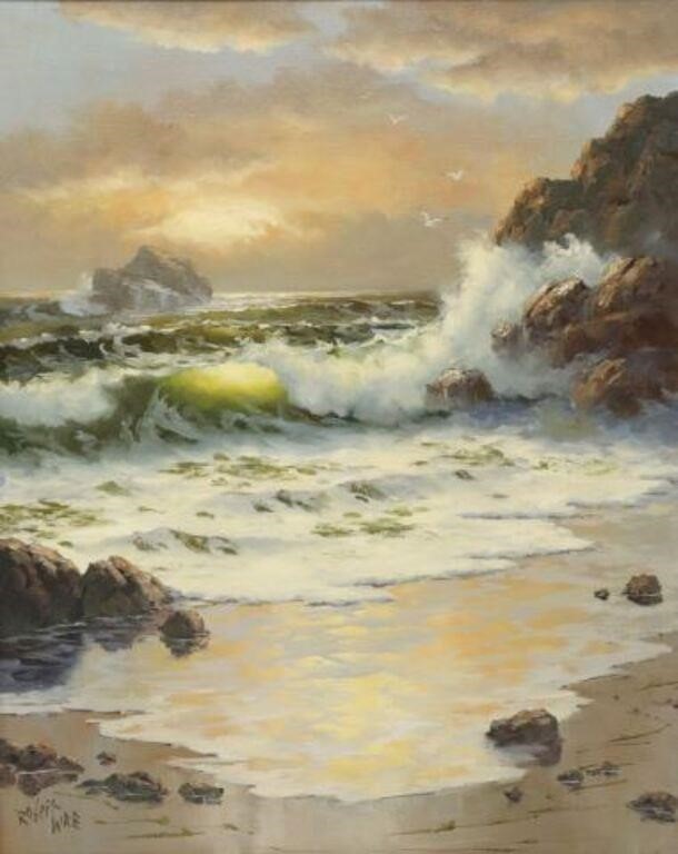 Appraisal: Framed oil on canvas painting Seascape signed lower left Robert