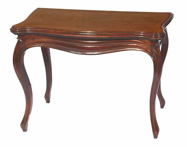 Appraisal: A TH CENTURY ROSEWOOD FOLD OVER TOP CARD TABLE of