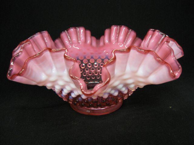 Appraisal: Cranberry Opalescent Art Glass Bowl hobnail diameter excellent