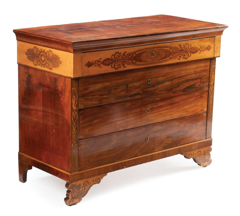 Appraisal: Louis Philippe Mahogany and Marquetry Chest of Drawers early-to-mid th