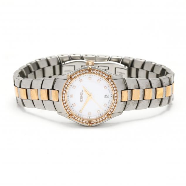 Appraisal: Lady's Two-Tone and Diamond Classis Sport Watch Ebel Quartz movement