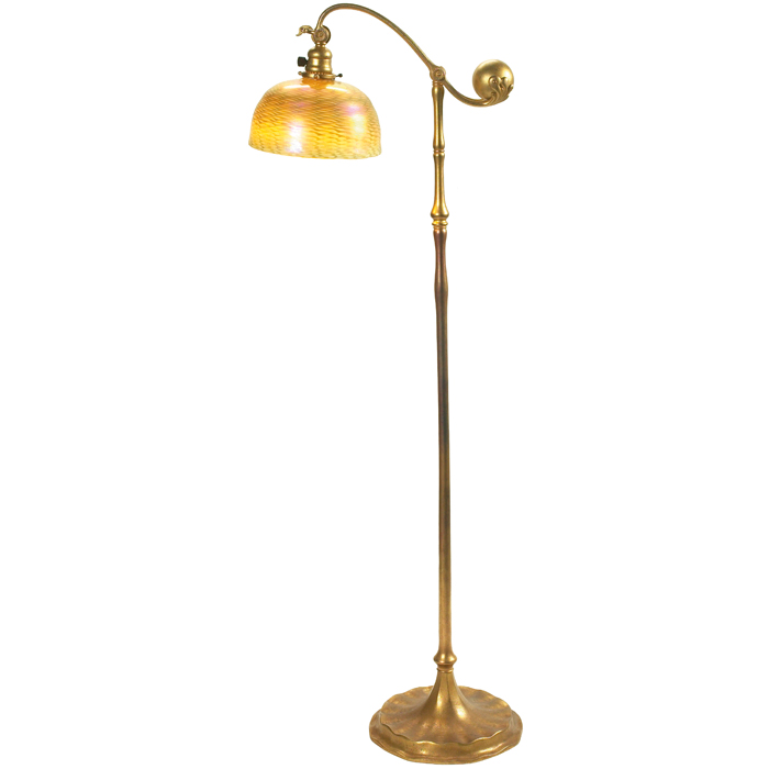 Appraisal: Good Tiffany Studios Counter Balance floor lamp gilt bronze flat