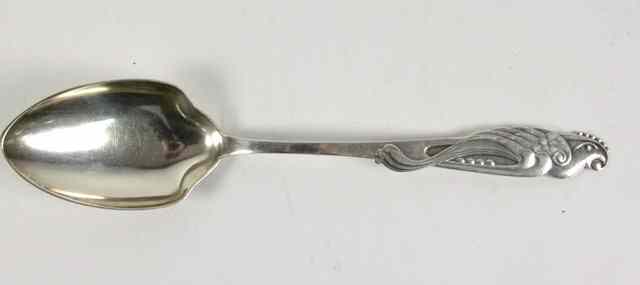 Appraisal: A Danish basting spoon with Copenhagen marks and parrot finial