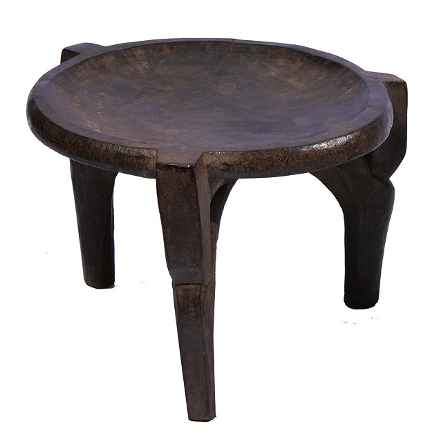 Appraisal: AN AFRICAN TANZANIA WAGOGO CIRCULAR DISH TOP TABLE OR STOOL