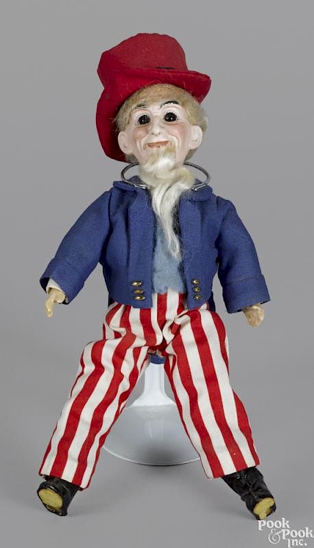 Appraisal: Dressel Uncle Sam bisque socket head doll with inset glass