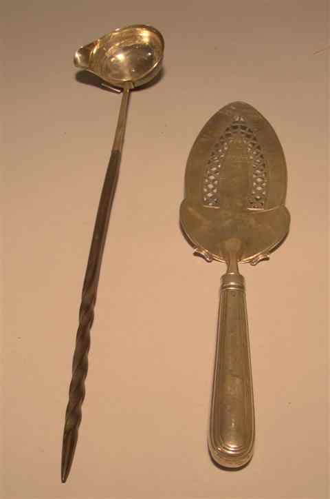 Appraisal: GEORGE III SILVER FISH SLICE London maker's mark of William