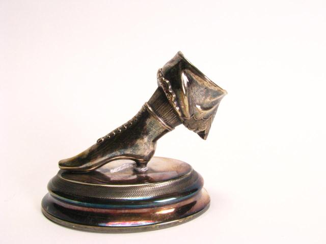 Appraisal: Silver Lady's Boot Motif Match Holder Circa Late th Century