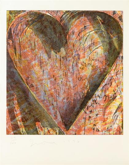 Appraisal: JIM DINE american b THE HEART OF BAM pencil signed