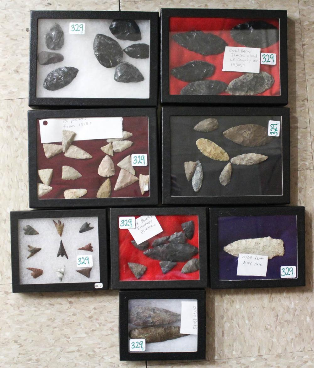 Appraisal: COLLECTION OF NATIVE AMERICAN ARROW POINTS SPEAR HEADS AND BLADES