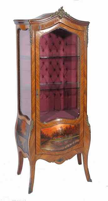 Appraisal: A CONTINENTAL KING WOOD VENEERED VITRINE with gilt metal mounts