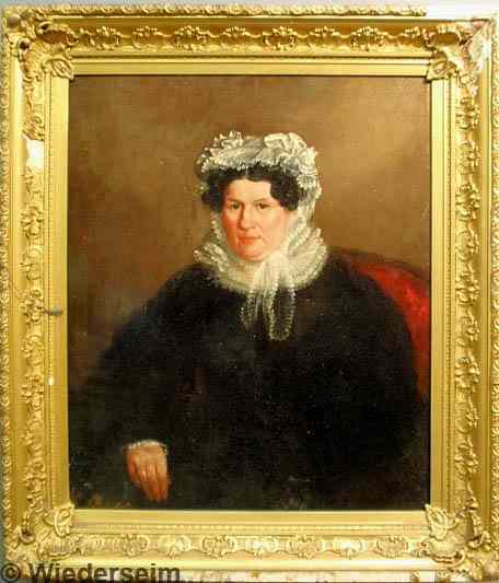 Appraisal: Oil on board portrait of a seated woman late th