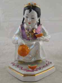 Appraisal: A Soviet Russian ceramic figure of an Uzbek girl pouring