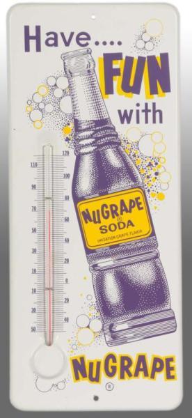 Appraisal: Tin NuGrape Soda Thermometer Description Strong purple color on crisp