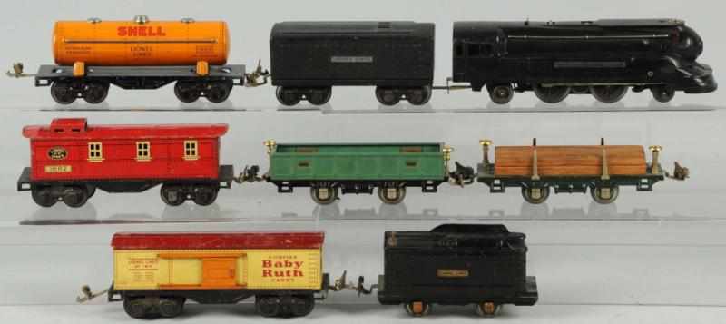 Appraisal: Lionel O- Gauge Train Engines Cars American Includes no bullet