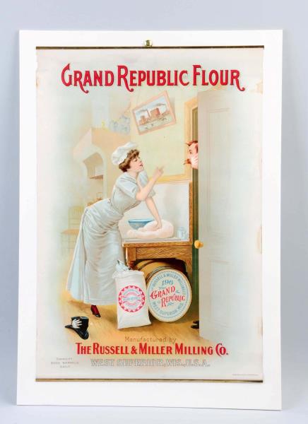 Appraisal: Early Grand Republic Flour Paper Poster Beautiful colors and great