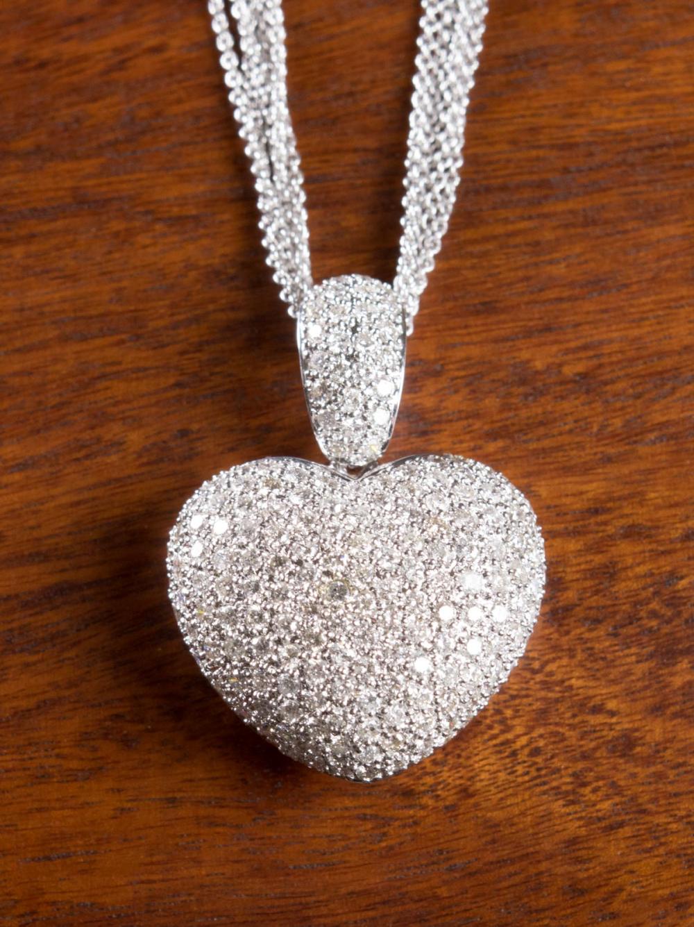 Appraisal: DIAMOND AND WHITE GOLD PENDANT NECKLACE with a - Italian