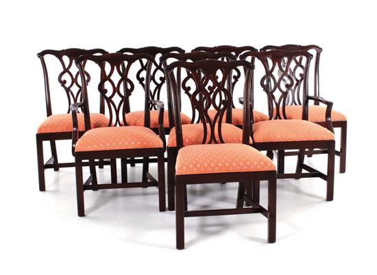 Appraisal: Georgian style mahogany dining chairs set of eight comprised of