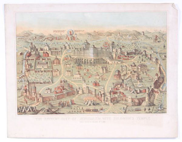 Appraisal: Colored print of The Ancient City of Jerusalem with Solomon's