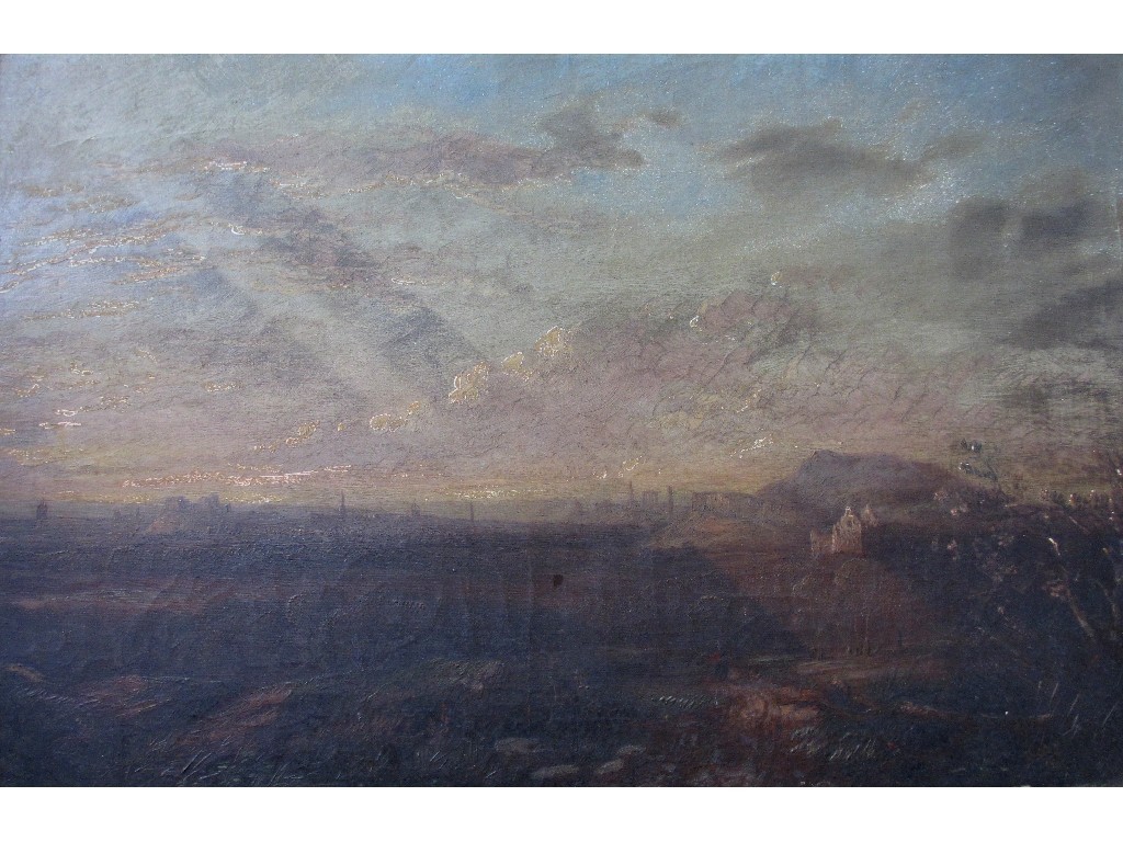 Appraisal: SCOTTISH SCHOOL TH CENTURY VIEW OF EDINBURGH Oil on canvas