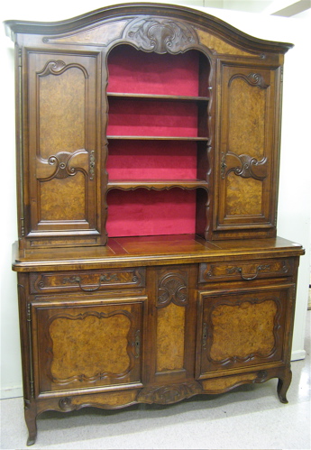 Appraisal: WALNUT AND BURL WALNUT BUFFET-VASSILIER French c in two sections