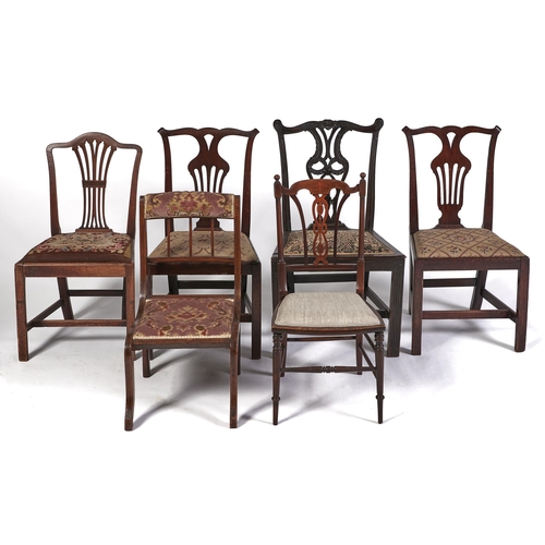 Appraisal: A pair of George III mahogany dining chairs early th