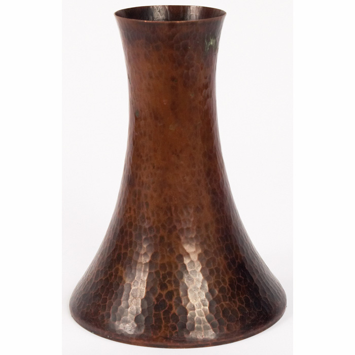 Appraisal: Dirk Van Erp vase flaring form in hammered copper original