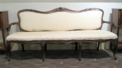 Appraisal: Louis XV style walnut settee th century The shaped and