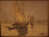 Appraisal: OOP- BOATS IN HARBOR BY DAVID WHITE TOPSHAM MAINE FRAME