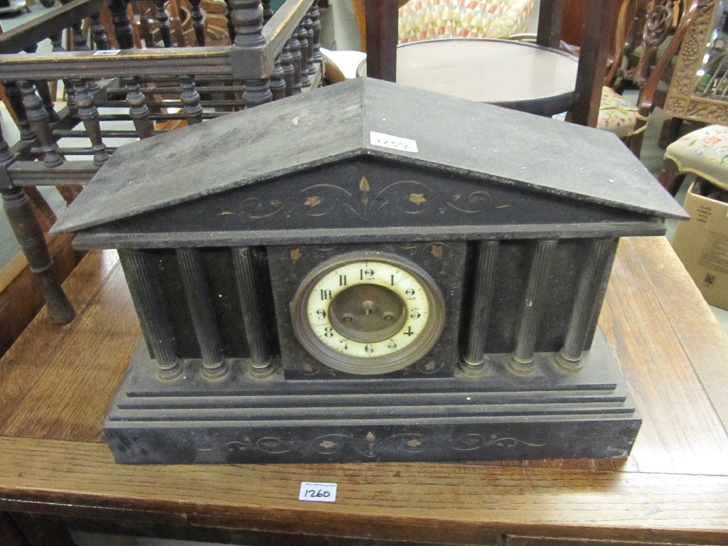 Appraisal: Victorian black slate mantel clock