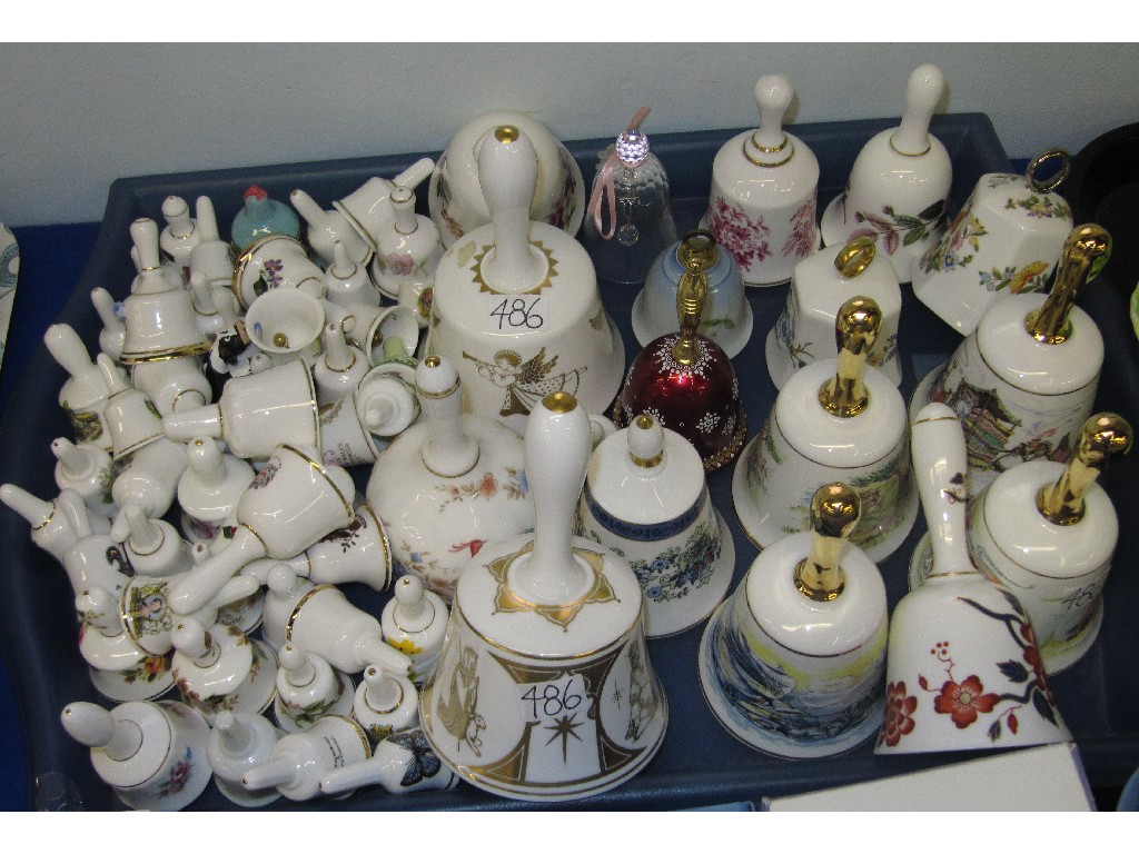 Appraisal: Tray lot of assorted ceramic bells - Aynsley Royal Doulton