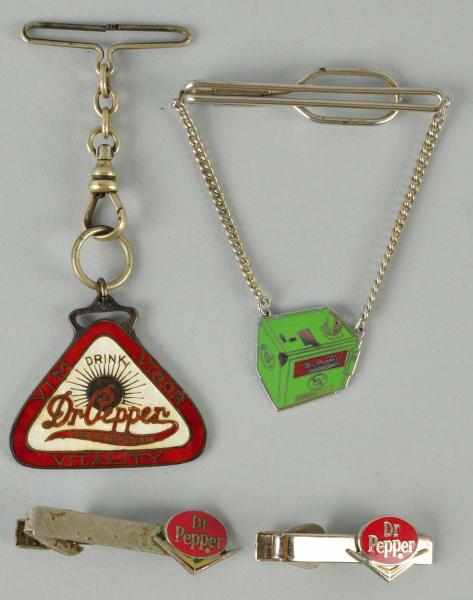 Appraisal: Lot of Dr Pepper Enameled Items Description Includes one watch