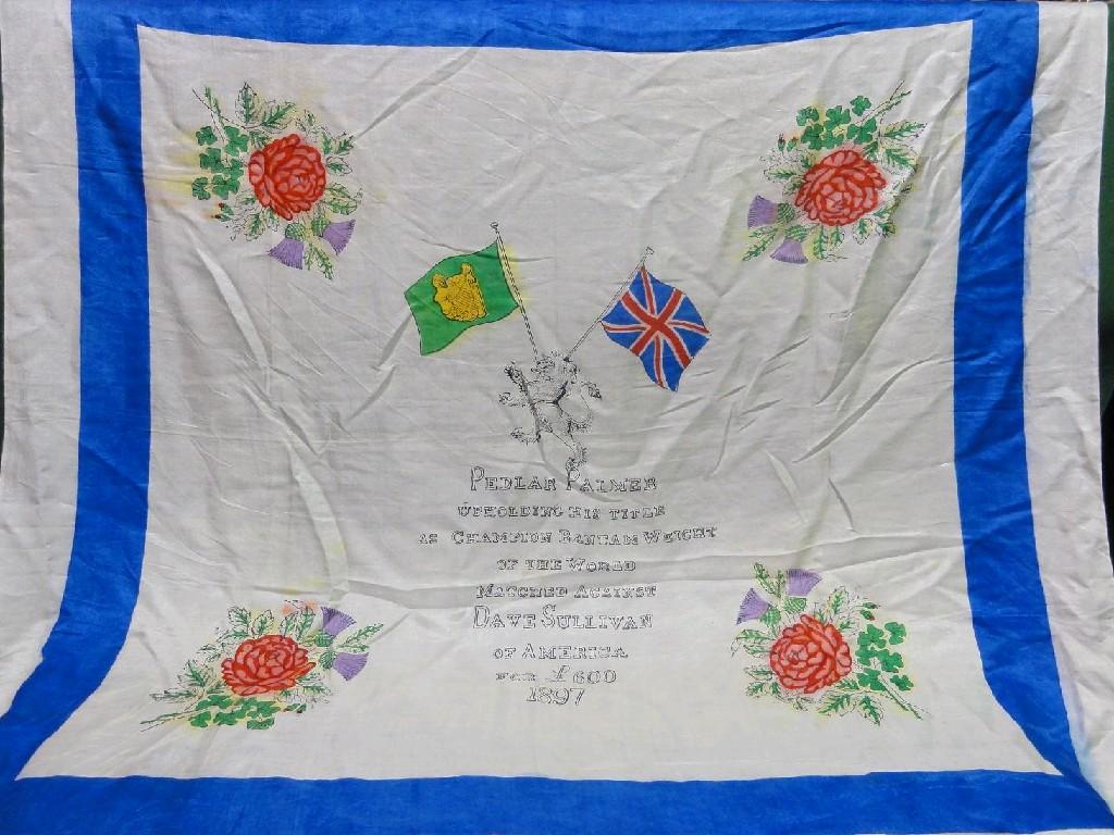 Appraisal: Three silk commemorative scarves including one for a Bantam weight