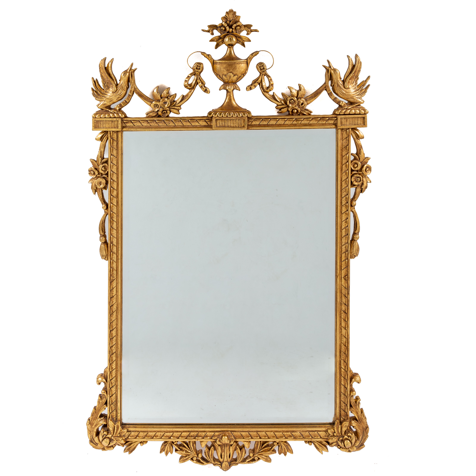 Appraisal: FREEDMAN BROTHERS GEORGIAN STYLE GILTWOOD MIRROR th century carved giltwood