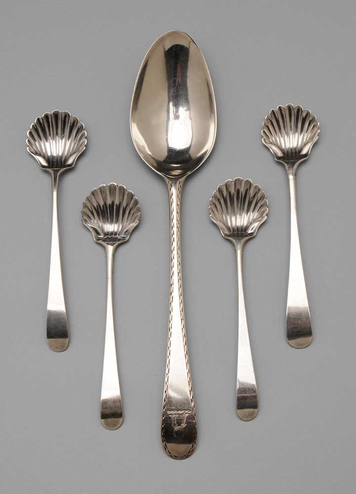 Appraisal: Hester Bateman English Silver Spoons London four salt spoons with