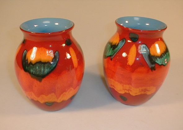 Appraisal: Pair of Delphis Poole vases