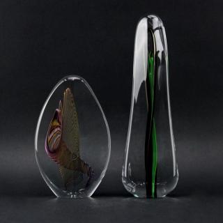 Appraisal: Grouping of Two Claude Morin French b- Modern Hand Blown