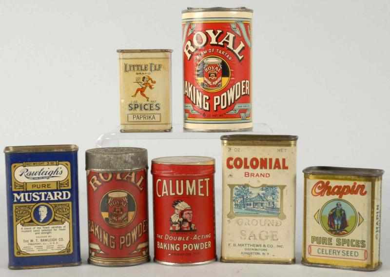 Appraisal: Lot of Small Powder Spice Tins Description Nice assortment Condition