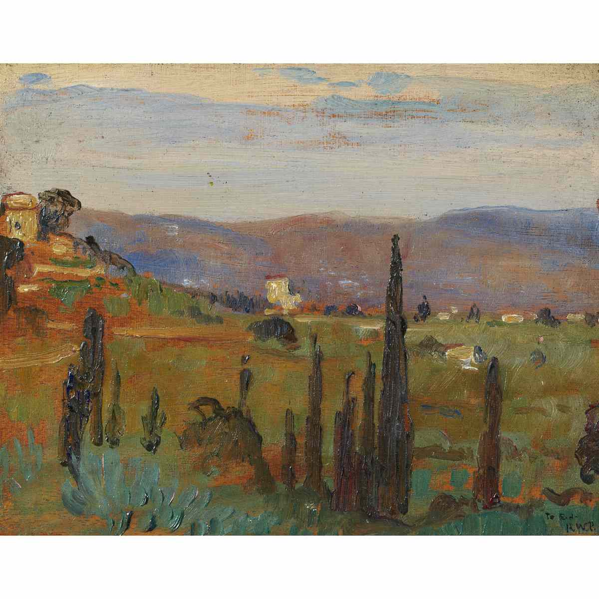 Appraisal: ROBERT WAKEHAM PILOT P R C A LANDSCAPE NEAR ASSISI