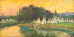 Appraisal: Joseph Henry Sharp Indian Camp on Little Big Horn Riveroil