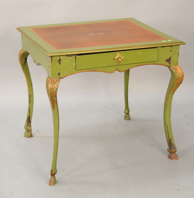 Appraisal: Louis XV square green painted bureau plat th th century