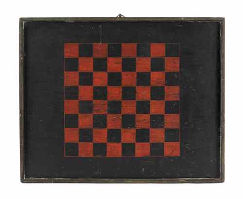 Appraisal: Painted pine gameboard late th c x