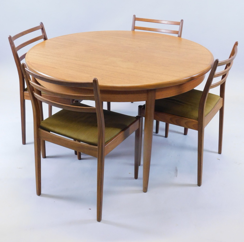 Appraisal: A 'G' plan teak retro extending dining table and four