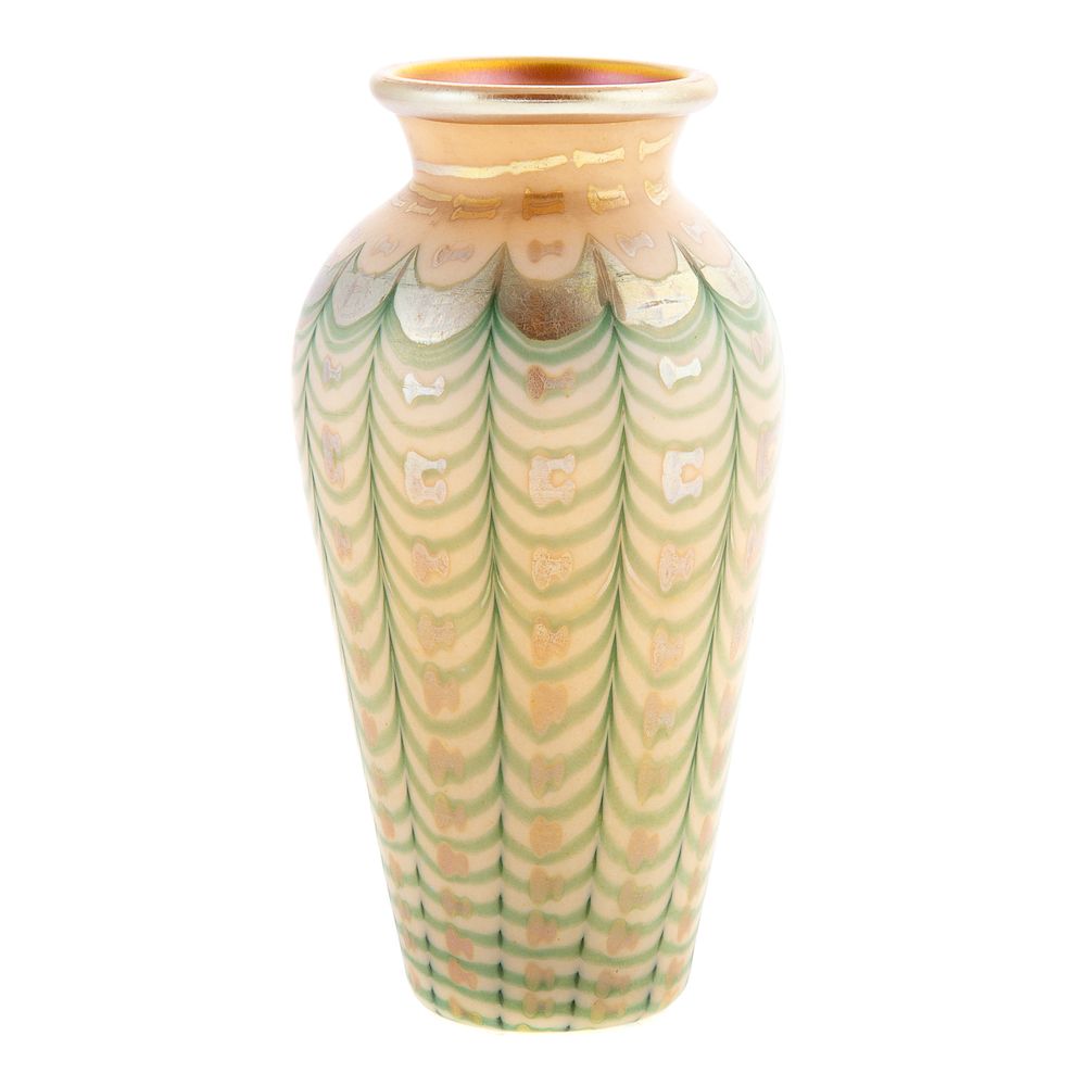 Appraisal: Kew-Blas Iridescent Art Glass Miniature Vase first quarter - th