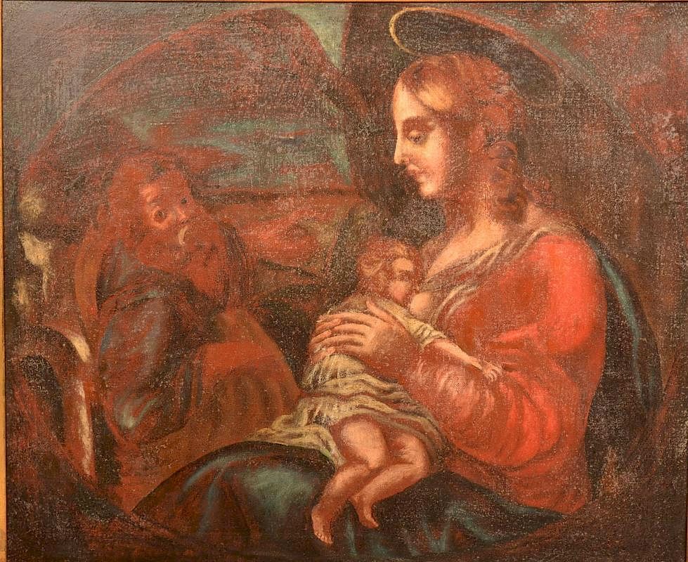 Appraisal: Madonna Nursing the Christ Child Painting th Century European Oil