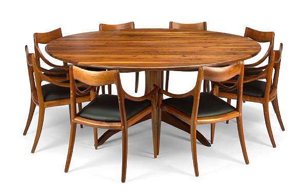 Appraisal: Sam Maloof American - - circular dining table and eight