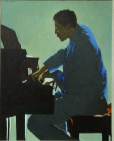 Appraisal: JOHNSON Oliver O B Piano Man depicting a jazz pianist