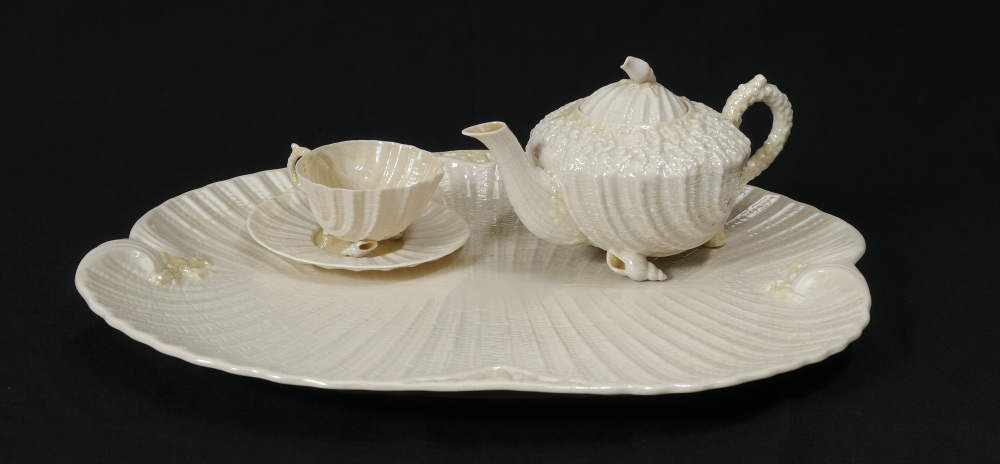 Appraisal: IRISH BELLEEK PORCELAIN NEPTUNE TEA TRAY Sold with the Neptune